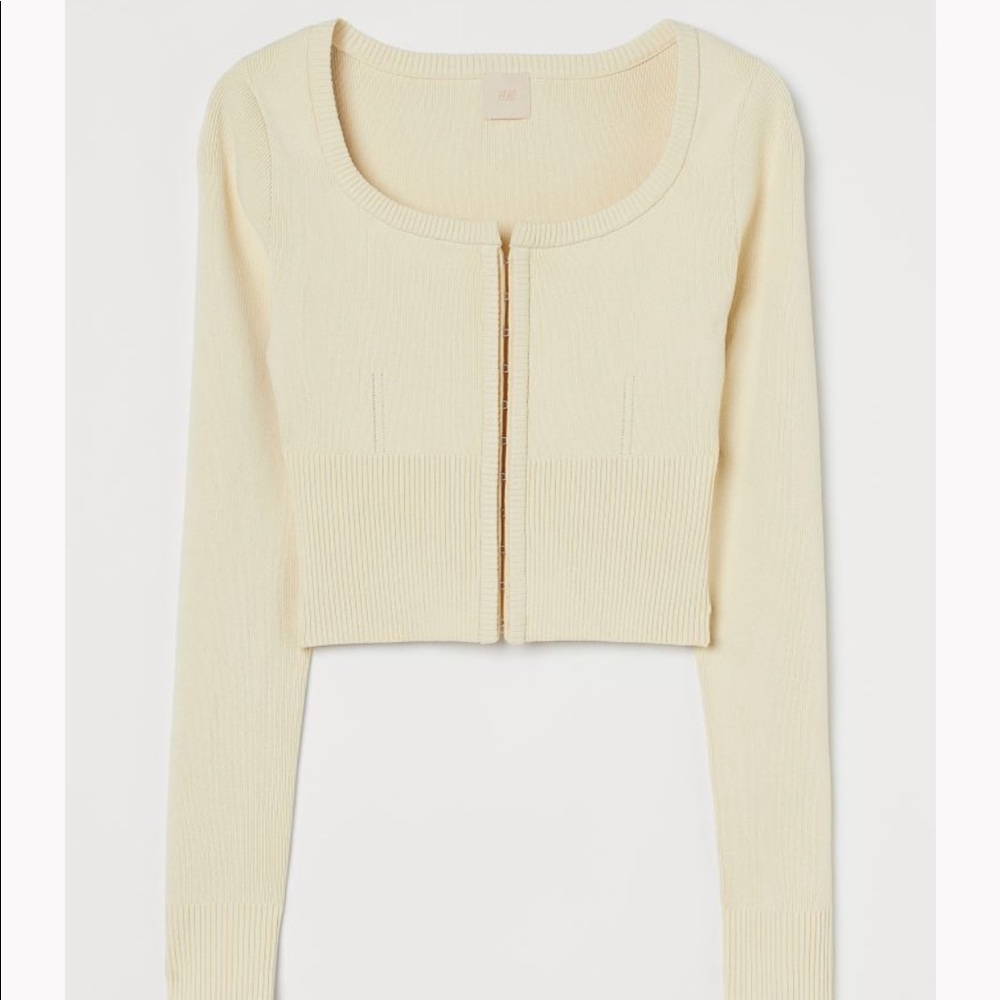 H&M Light Yellow Short Cardigan Top